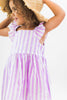 Candy Striped Purple Dress
